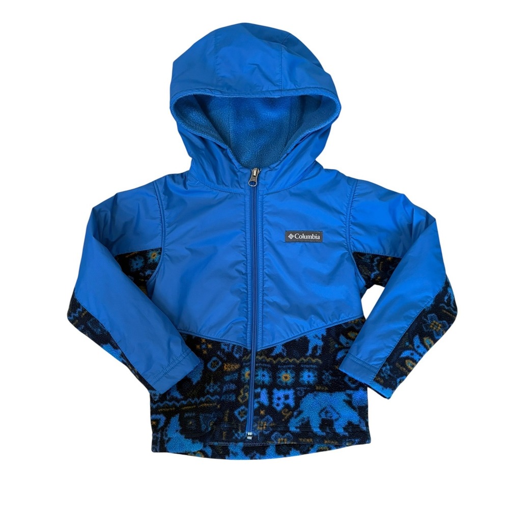 Vintage Columbia Steens Mountain Toddler Hoodie Buffalo Print Fleece 4T Outdoors